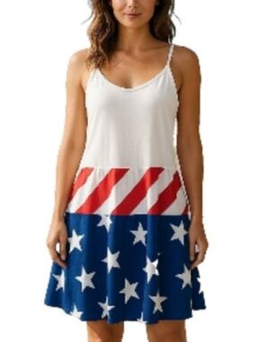 Lascana Dress Women's Size 10 Red White & Blue Stars and Stripes NWT